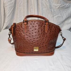 Women’s Dooney & Bourke Toni In Ostrich Leather Dome Satchel Shoulder Strap